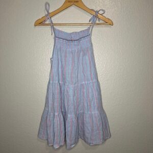 Maeve Anthropologie Gauzy Tiered Blue Pink Tunic Tank Top Shirt Size Small Women